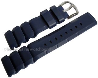 20mm Hirsch Extreme Blue Rubber Waterproof Dive Watch Band Strap Mens