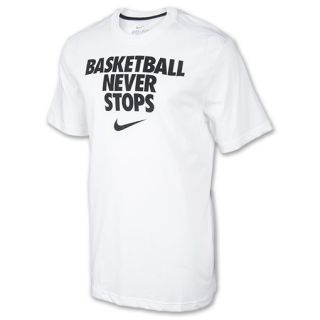 Mens Nike Basketball Never Stops Tee Shirt White