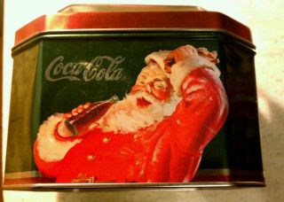Coca Cola Santa Christmas Tin with Handle