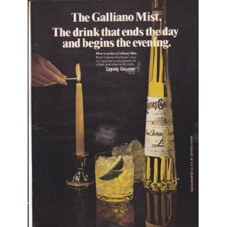 Galliano Mist Liquore 1974 Original Vintage Advertisement