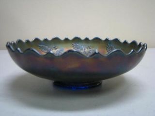 Fenton Holly Carnival Glass Bowl 8 3/8 Diameter x 2 1/2 Tall