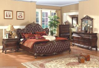 Cherry Bedroom Furniture  Traditional Bed Set  Sleigh Beds  Queen
