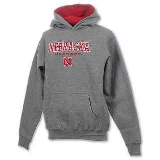 Nebraska Cornhuskers Stack NCAA Youth Hoodie Grey