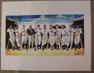 1988 Ron Lewis 500 Home Run Hitters Print (11 Players) Mantle