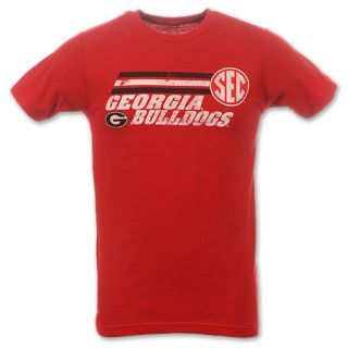 NCAA Georgia Bulldogs Striped Logo Mens Tee Shirt