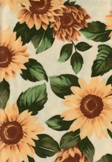 Sunflower Fall Vinyl PEVA Tablecloth Autumn Flower Design 52 x 70