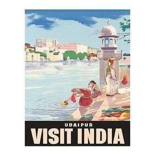 World Travel Poster Lake Udaipur Visit India 9 inch by 12