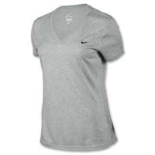 Nike V Neck Legend Dri FIT Womens Tee Shirt Dark