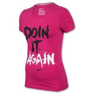 Womens Nike Doin It Again Tee Shirt Sport Fuschia