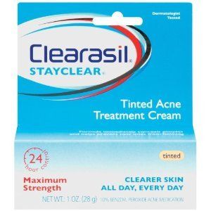 Clearasil StayClear Tinted Acne Treatment Cream 1 oz 28g 10 Benzoyl