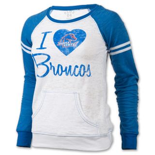 Boston Terriers Burnout Womens NCAA Fleece Raglan Shirt