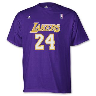 adidas Mens Los Angeles Lakers Kobe Bryant Name and Number Tee