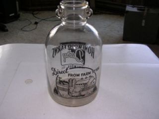 Vintage Homewood Farms Dairy Homewood Illinois One Gallon Milk Bottle