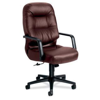 HON Pillow Soft 2091 Executive High Back Chair Leather Burgundy Office