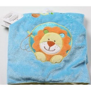 Blankets and Beyond Soft Aqua Blue Lion Roar Blanket Baby