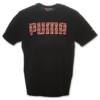 Puma Summer Mens Tee Shirt Black/Red
