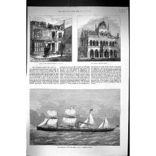 Antique Print of 1873 Steam Ship Duke Devonshire Barrow In