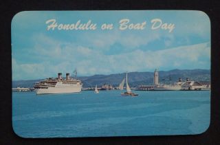  Day Harbor Cruise Ships Aloha Tower Honolulu Hi Postcard Hawaii