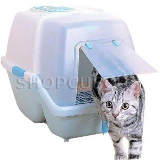 NEW Large Enclosed Hooded Pet Cat Kitten Litter Box Pan Toilet Scoop