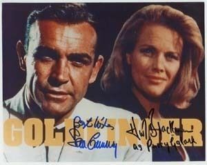 Sean Connery Honor Blackman Double Signed Cast 007 Bond Autograph