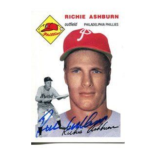 Richie Ashburn Autographed 1954 Reprint Topps Card Sports