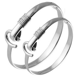 Stainless Steel Caribbean Hook Bracelet Bangle 2 Sizes