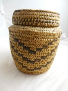  Coiled Alaskan Grass Basket with Lid Hooper Bay Carol Hoescher