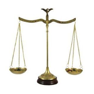 Brass Balance Enamel Flower Scales of Justice Lawyer Gift