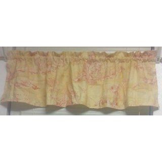 Oriental Toile Color Red/yellow Unlined Window Valance 52