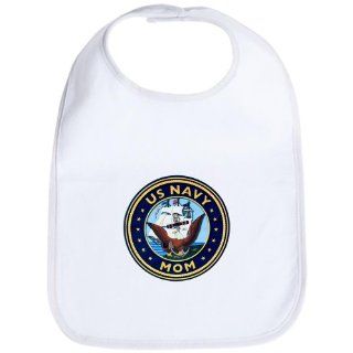 Baby Bib Cloud White US Navy Mom Bald Eagle Anchor and