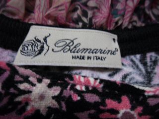 BLUMARINE Top Floral Knit Italy 44 D 38 Medium