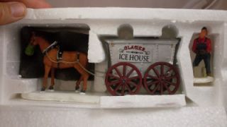  Resin Ice Delivery Glacier Ice House Wagon Horse with Feed Bag