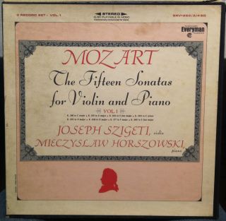 Szigeti Horszowski Mozart 15 Sonatas 3 LP VG 1968