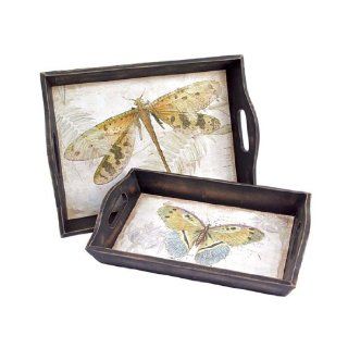 Pack of 4 Chic Botanical Decorative Butterfly/Dragonfly