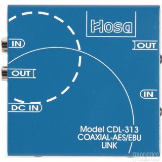 Hosa CDL 313 Digital Audio Interface s PDIF Coax to AES EBU New