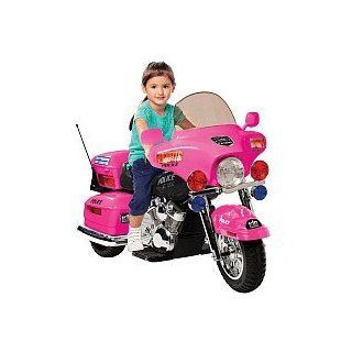 National Products 12V Police Motorcycle   Pink Toys