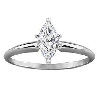 0.75 Ct. F I1 Marquise Cut Diamond Solitaire Engagement