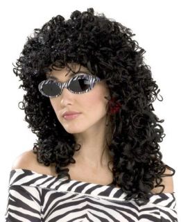 80s Wild Curl Wig (Black) Adult Halloween Costume