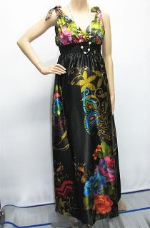 Sexy Maternity Wear Plus Size N All Size Maxi Black Printed Satin