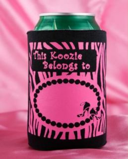 Sexy Hot Pink Zebra Bachelorette Party Can Wrap Koozies
