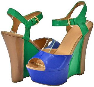 Liliana Pebbles 2 Blue Women Wedge Sandals Shoes