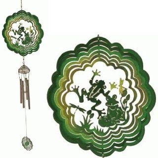2 in 1 Frog Wind Spinner & Windchime with Small Ornament