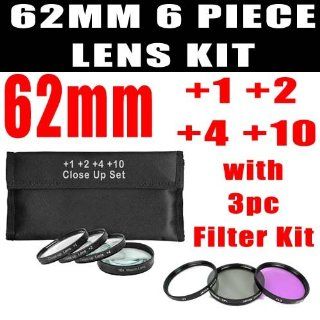 DM Optics 62mm +1 +2 +4 +10 Close Up Macro Filter Set with