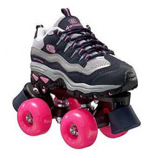  WHEELERS Women W 8 1/2 Roller Skates NAVY /HOT PINK used ONCE**L@@K
