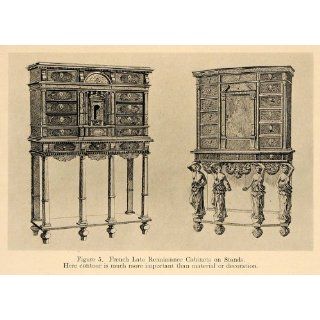 1919 Print French Renaissance Cabinets On Stands Chests