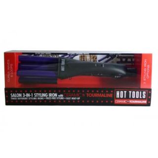 Hot Tools Ceramic TI Tourmaline Salon 3 in 1 Styling Iron Curls Waves