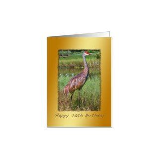 Birthday, 70th, Sandhill Crane Bird Card Toys & Games