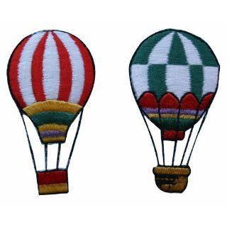 ID #1102AB Pair of Hot Air Balloons Embroidered Iron On