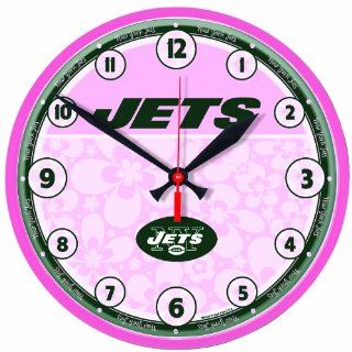 NFL New York Jets Pink Round Clock: Sports & Outdoors