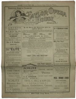 Antique program. Taylor Opera House, Trenton, N.J. Direction Klaw and
